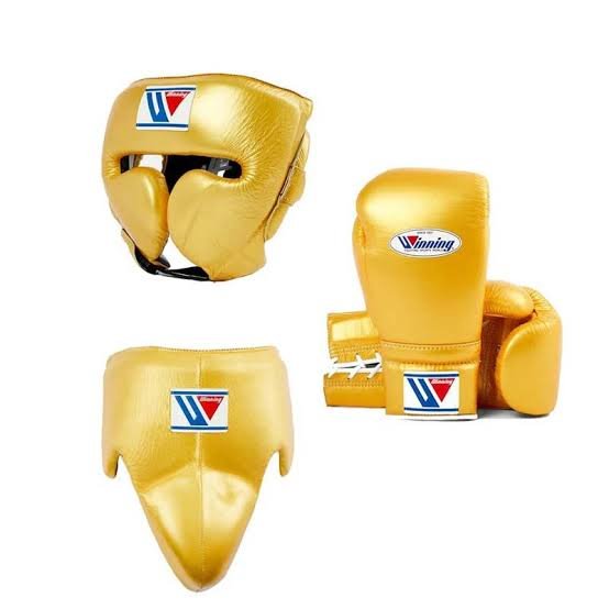 Custom Handmade Gold Kit - Winning - 100% Cow Leather • Custom Name Print | Handmade Boxing Gear by TRACHTEN HUB