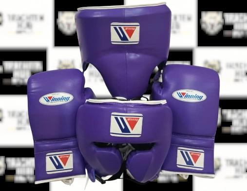 Custom Handmade Purple Kit - Winning - 100% Cow Leather • Custom Name Print | Handmade Boxing Gear by TRACHTEN HUB