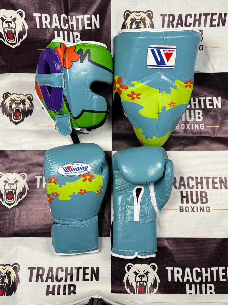 Custom Handmade SCOOBY VARIENT Kit - Winning - 100% Cow Leather • Custom Name Print | Handmade Boxing Gear by TRACHTEN HUB