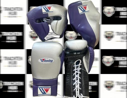 Custom Handmade Silver Purple Kit - Winning - 100% Cow Leather • Custom Name Print | Handmade Boxing Gear by TRACHTEN HUB