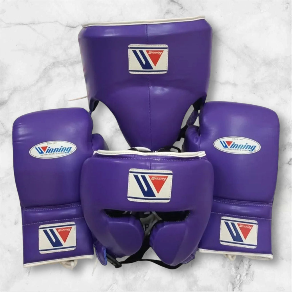 Winning Boxing Kit 3-in-1 – Gloves, Headgear & Groin Guard by Trachten Hub Boxing