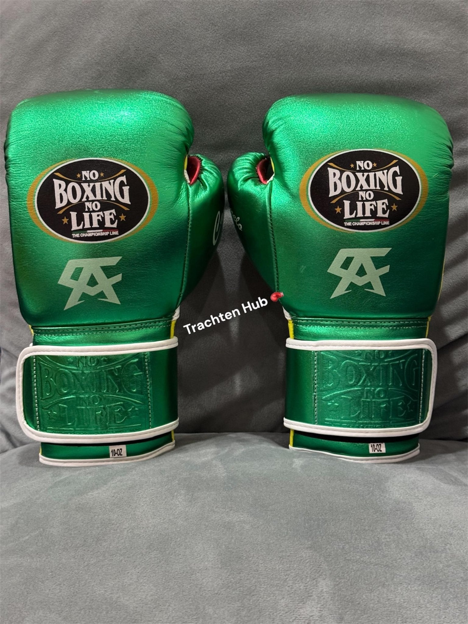 Handmade Shine Green No Boxing No Life gloves for training