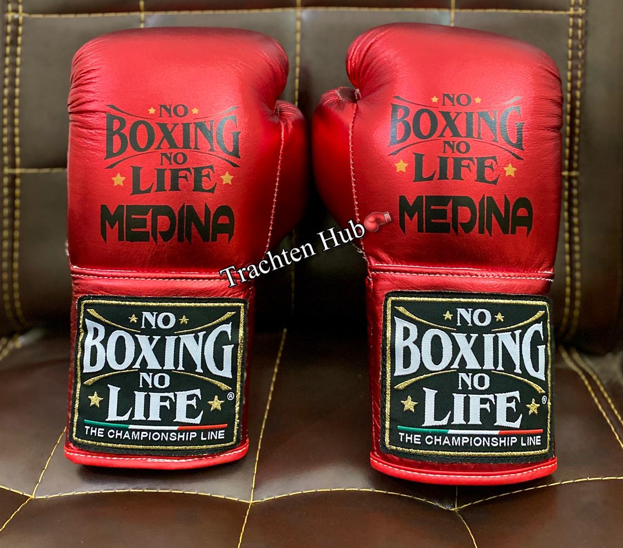 Handmade Dark Red No Boxing No Life gloves for training