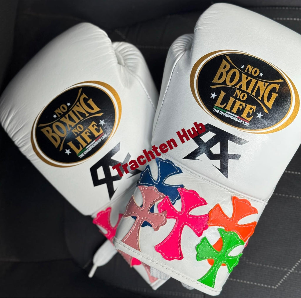 No Boxing No Life gloves – Canelo logo red and white leather pair