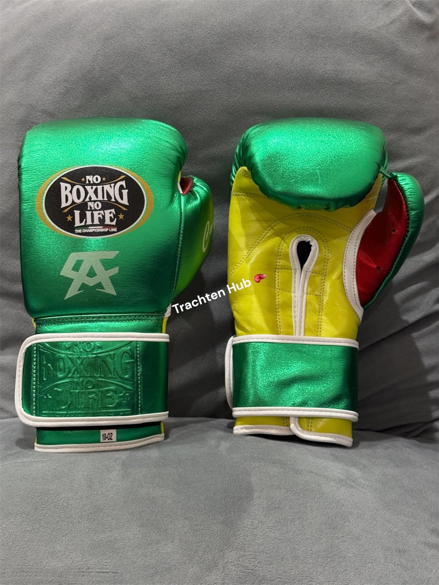 Handmade Shine Green No Boxing No Life gloves for training