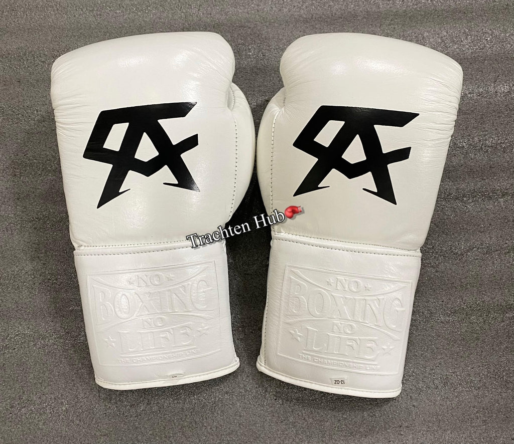 Handmade White No Boxing No Life gloves for training