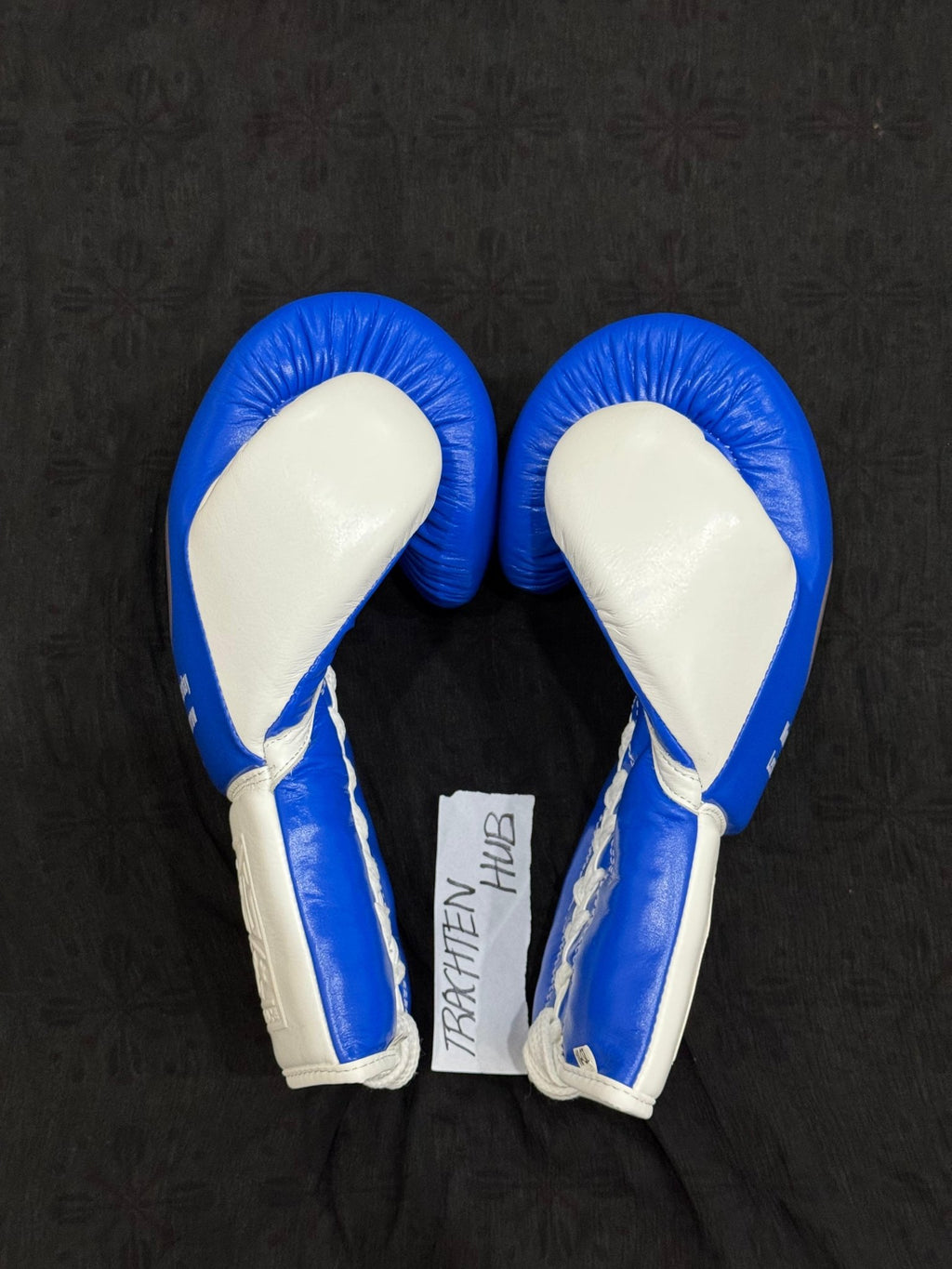 Handmade White blue No Boxing No Life gloves for training