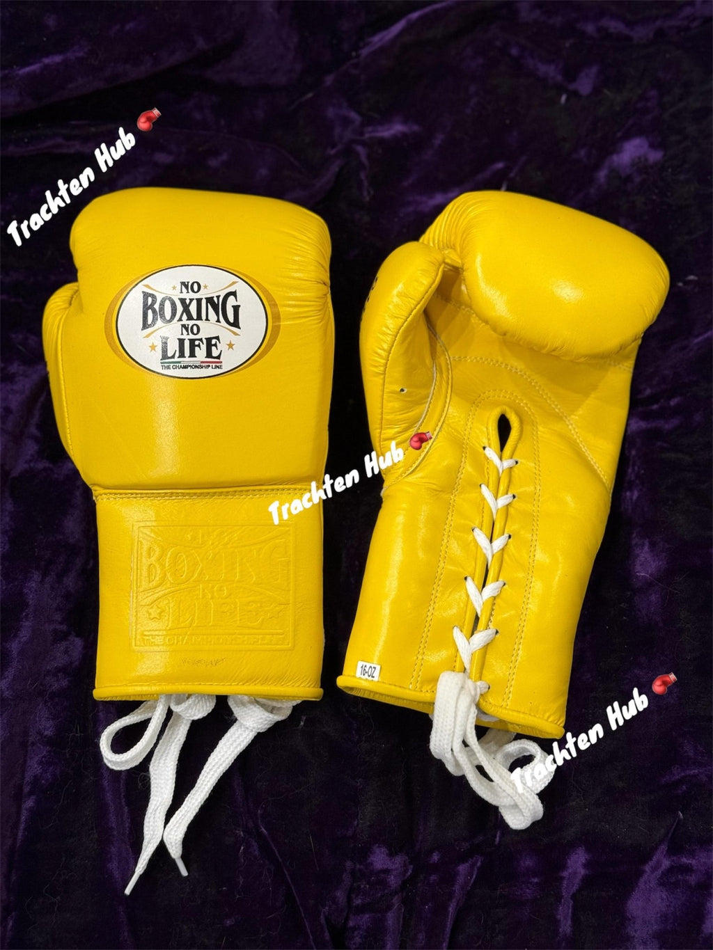 Handmade yellow No Boxing No Life gloves for training