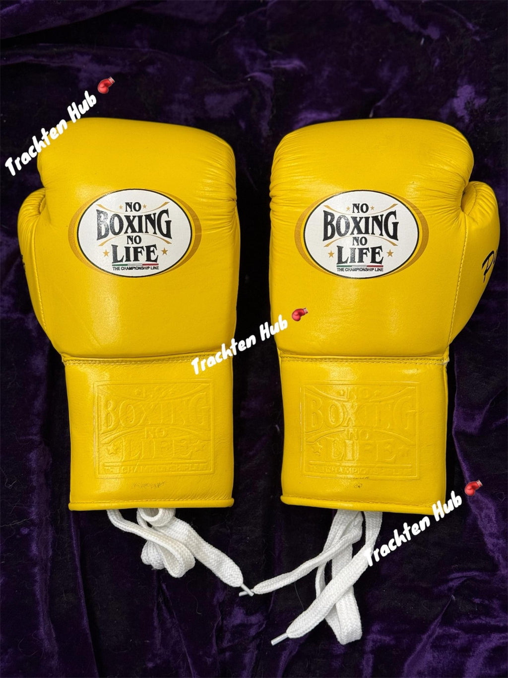 Handmade yellow No Boxing No Life gloves for training