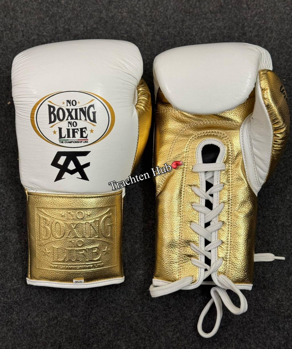 No Boxing No Life gloves – Canelo logo white and gold leather pair