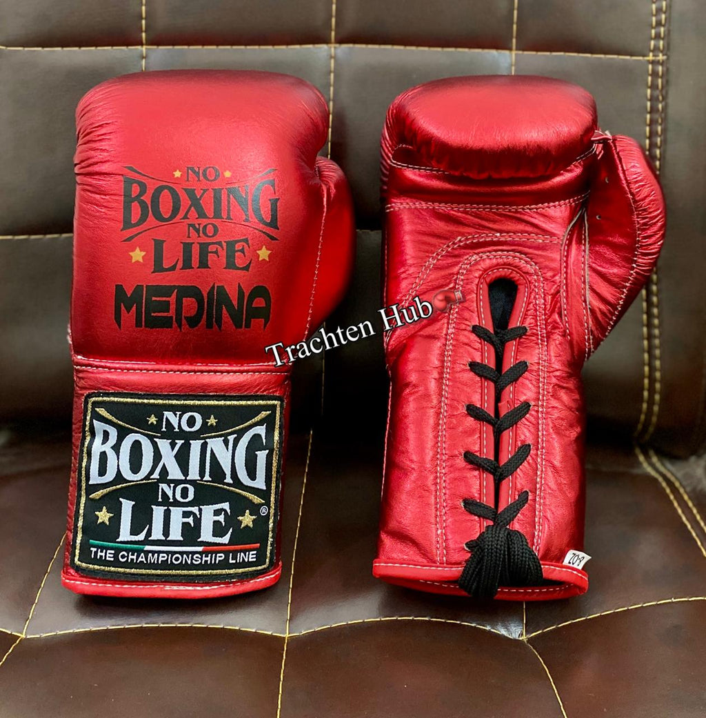 Handmade Dark Red No Boxing No Life gloves for training