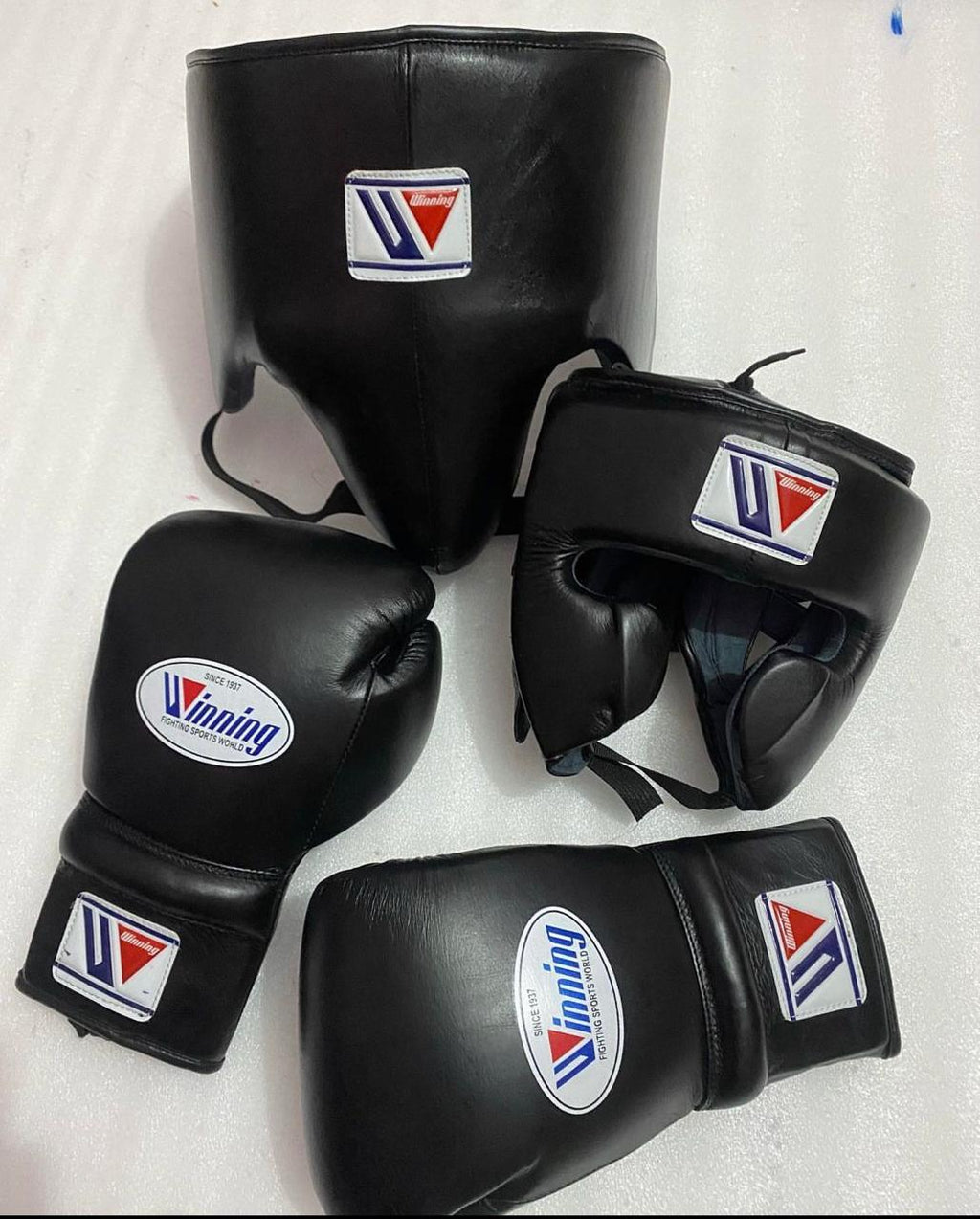 Premium Custom Black Boxing Set – Handmade Genuine Leather – Name Print | Handmade Boxing Gear by TRACHTEN HUB