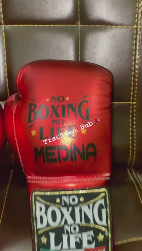 No Boxing No Life Gloves | Handmade Leather | Red New