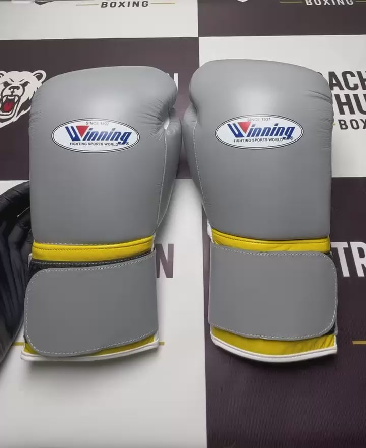 Winning-Style Pro Boxing Gloves – Premium Training & Sparring Gloves | Grey Edition |