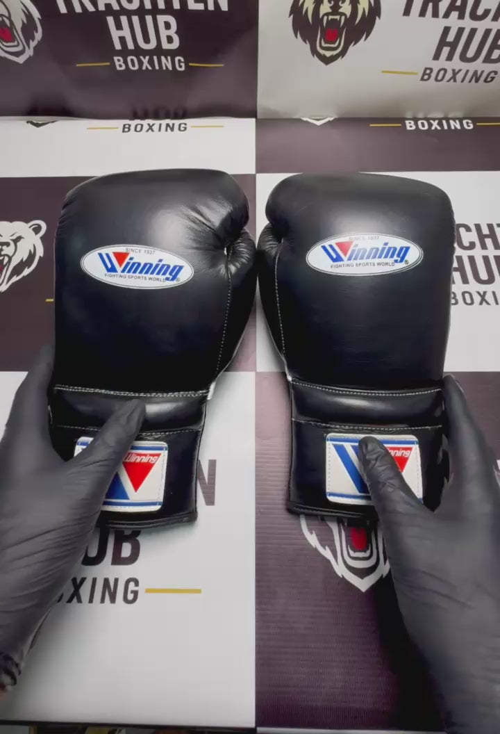 Winning-Style Pro Boxing Gloves – Premium Training & Sparring Gloves |Black Edition|