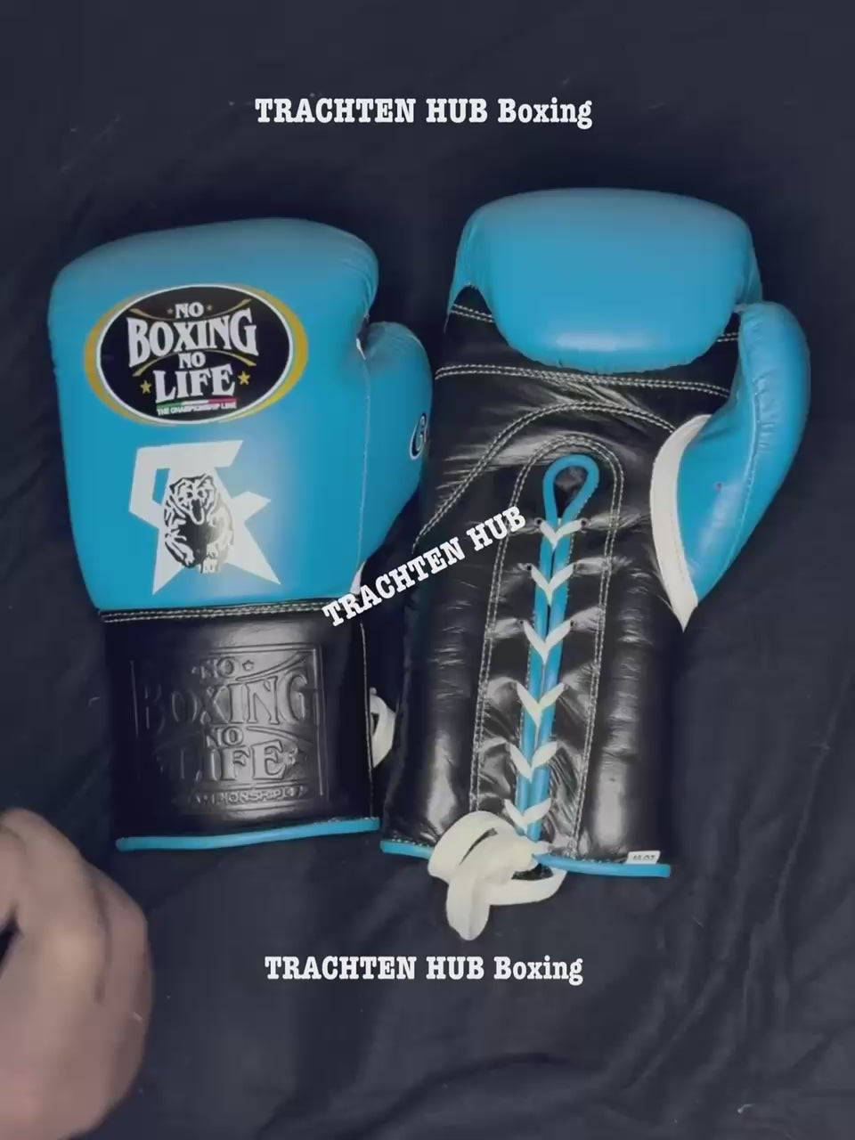 No Boxing No Life Gloves | Handmade Leather | Blue Bear Logo