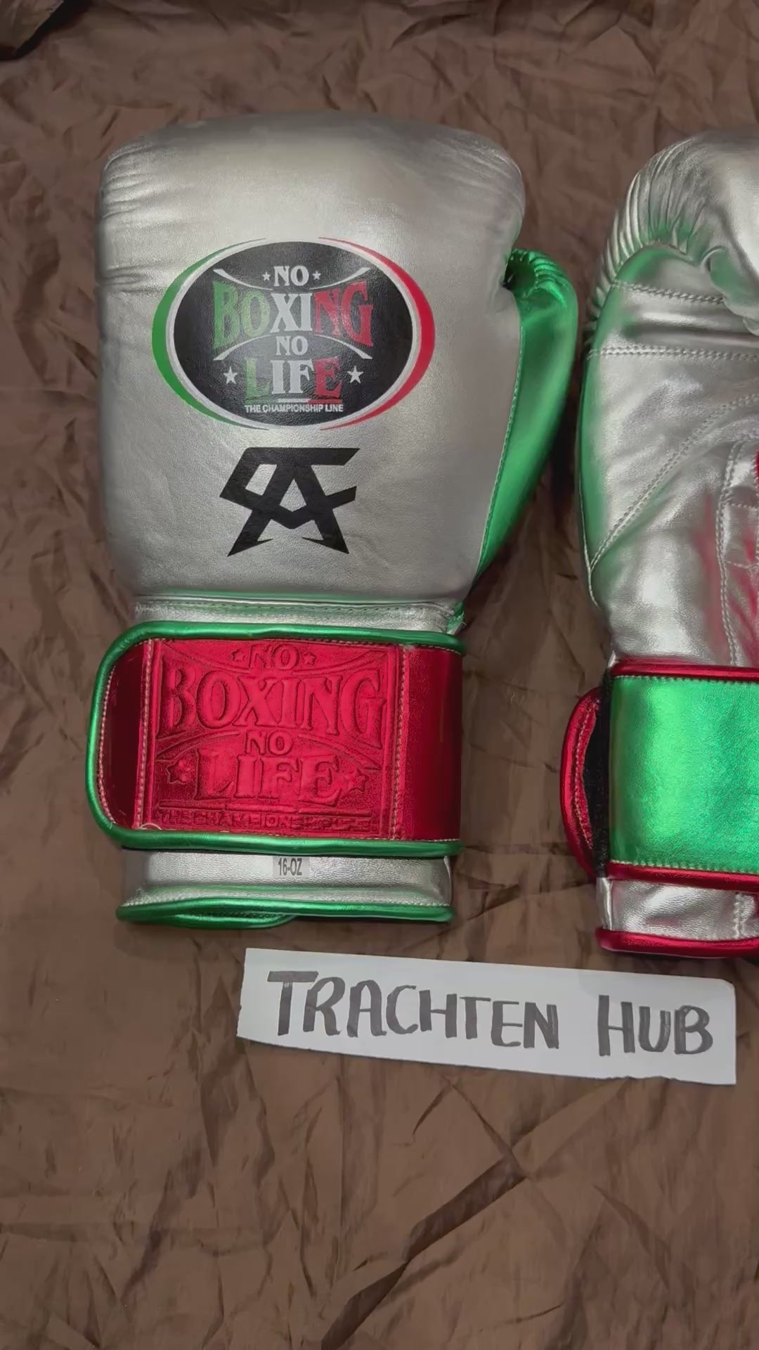 Custom Handmade RED green New Boxing Gloves - NBNL - 100% Cow Leather • Custom Name Print (Copy)