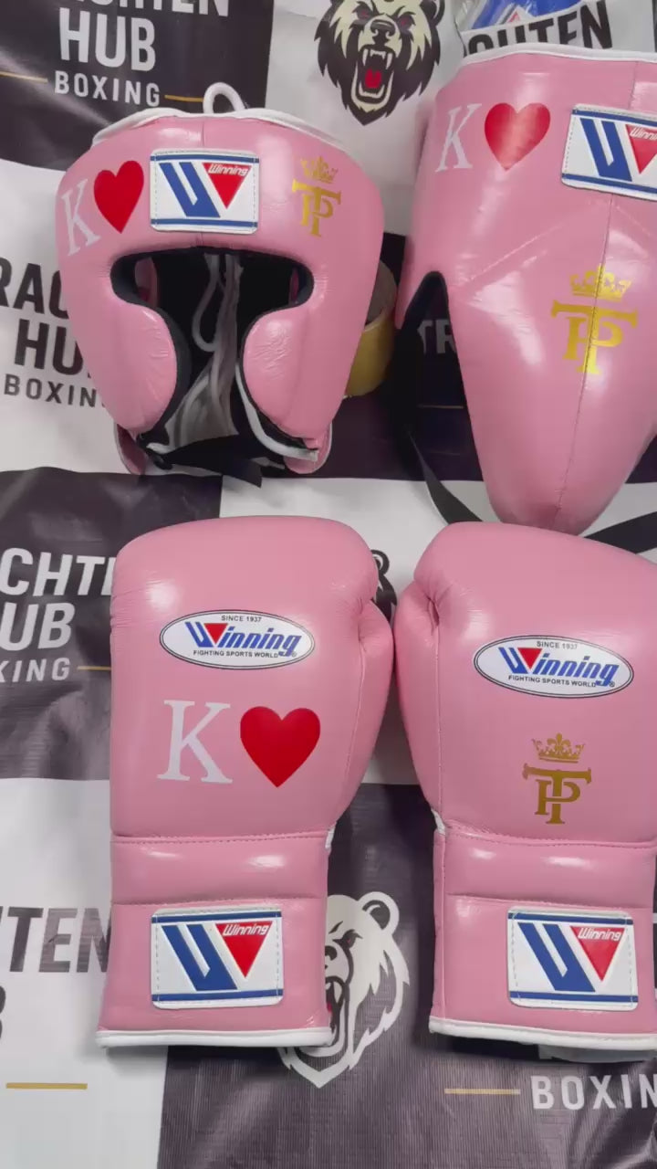 Custom Handmade Pink Kit - Winning - 100% Cow Leather • Custom Name Print