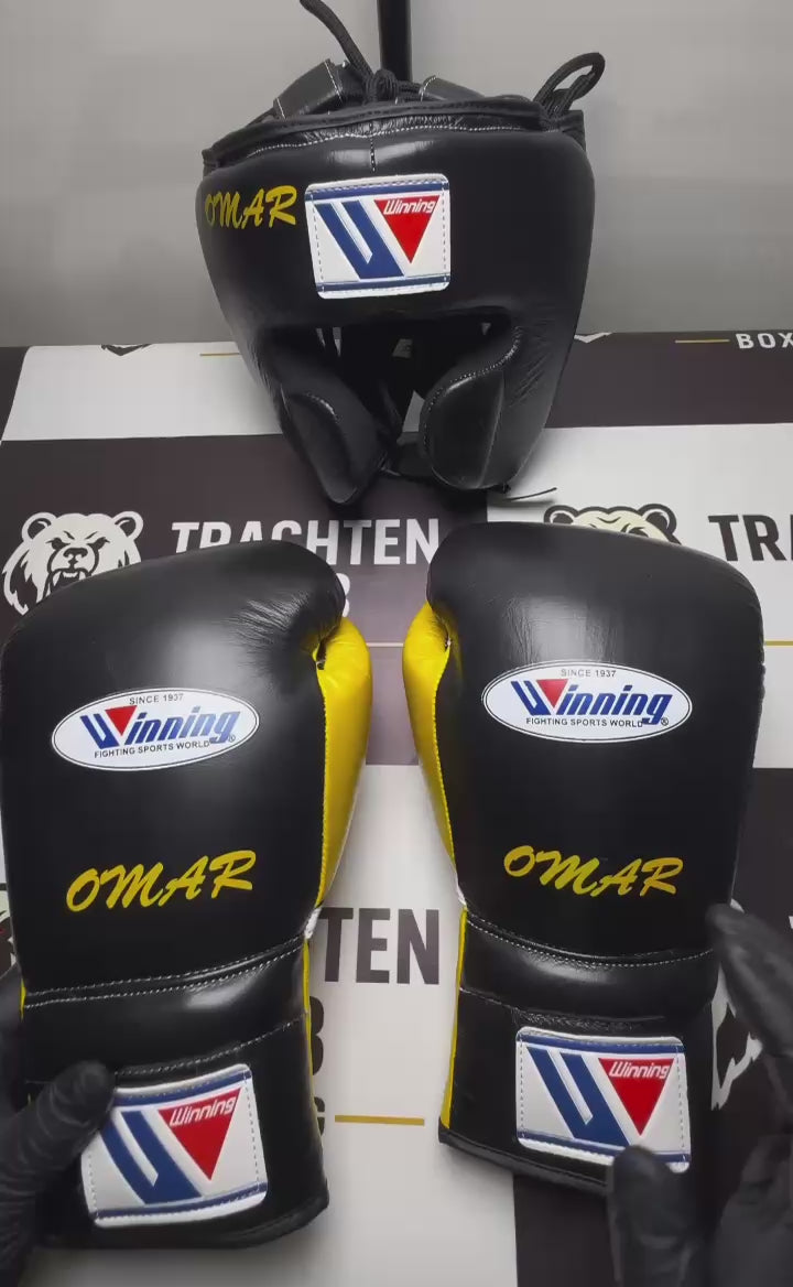 Winning 2-in-1 Pro Boxing Kit – Train Hard | Black Yellow |