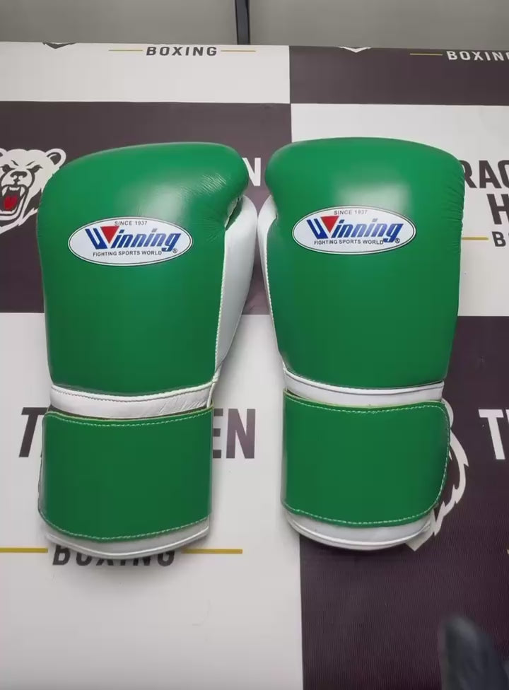 Winning-Style Pro Boxing Gloves – Premium Training & Sparring Gloves | Green Edition |