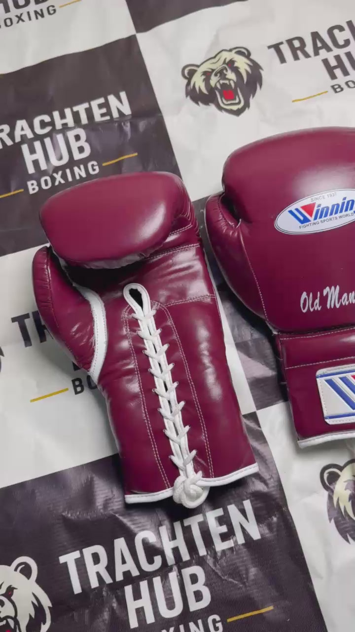 Custom Handmade Meronts Purple Boxing Gloves - Winning - 100% Cow Leather • Custom Name Print