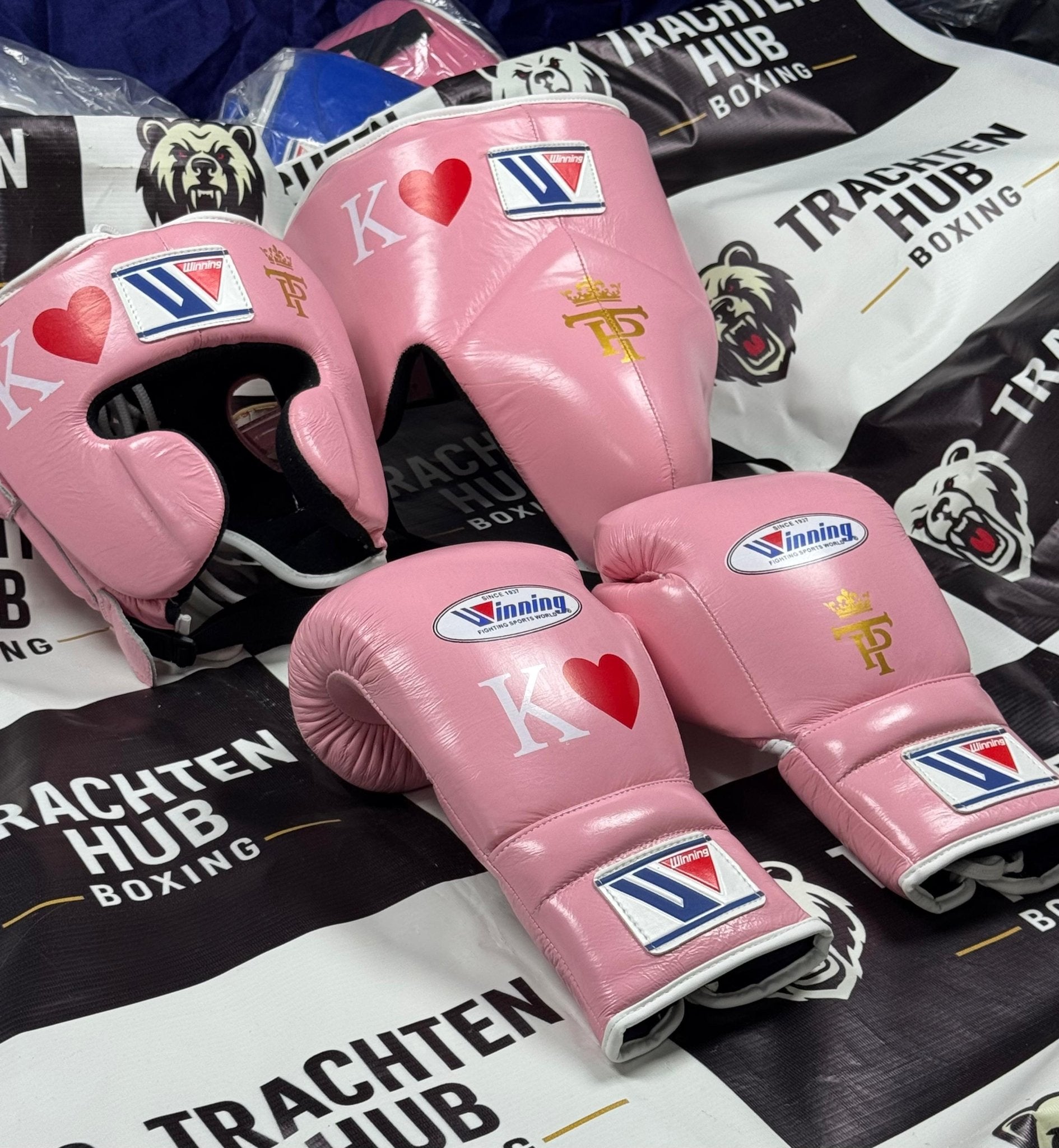 Winning 3 - in - 1 Pro Boxing Kit – Train Hard | Pink | | Handmade Boxing Gear by TRACHTEN HUB