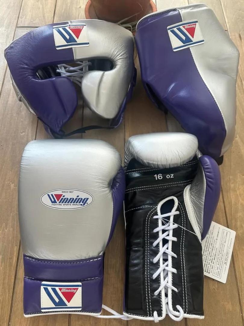 Winning 3 - in - 1 Pro Boxing Kit – Train Hard | Silver Purple | | Handmade Boxing Gear by TRACHTEN HUB