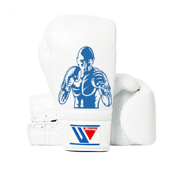 Winning 3 - in - 1 Pro Boxing Kit – Train Hard | White Rich Blue | | Handmade Boxing Gear by TRACHTEN HUB