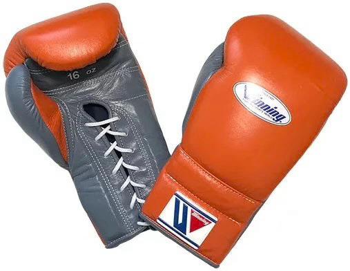 Winning - Style Pro Boxing Gloves – Premium Training & Sparring Gloves | Orange Gray | | Handmade Boxing Gear by TRACHTEN HUB