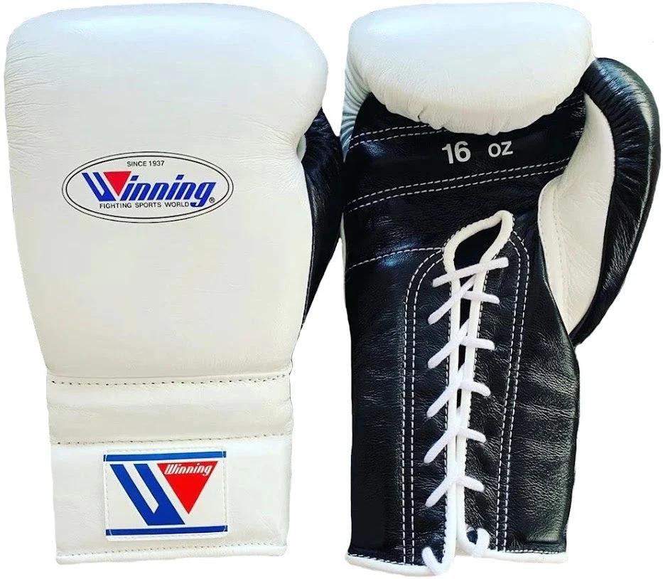Winning - Style Pro Boxing Gloves – Premium Training & Sparring Gloves | WHITE BLACK | | Handmade Boxing Gear by TRACHTEN HUB