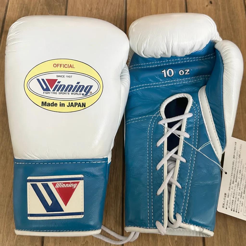 Winning - Style Pro Boxing Gloves – Premium Training & Sparring Gloves | WHITE BLUE | Japan Model | | Handmade Boxing Gear by TRACHTEN HUB
