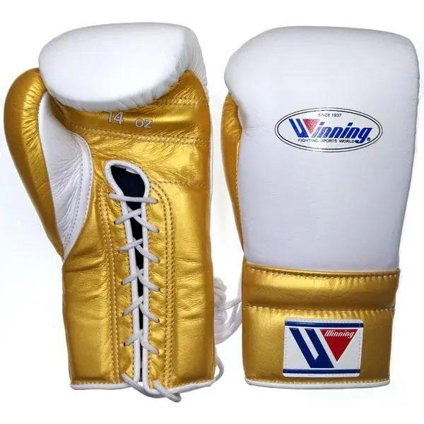 Winning - Style Pro Boxing Gloves – Premium Training & Sparring Gloves | White Gold | | Handmade Boxing Gear by TRACHTEN HUB